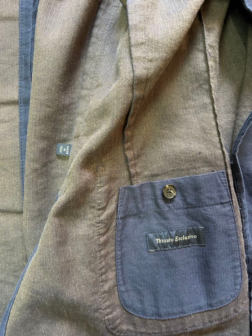 LARDINI ネイビー 6Bダブルブレストジャケット　46