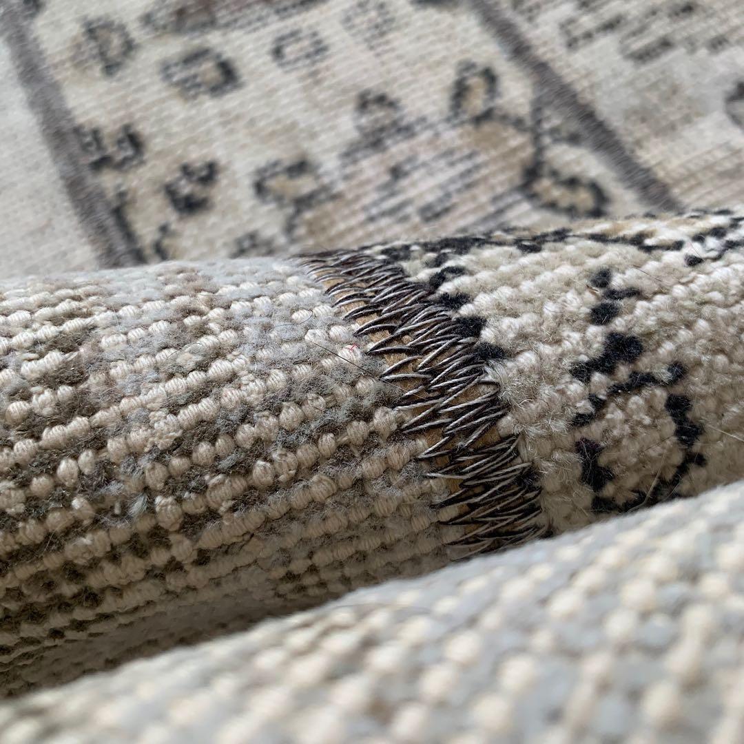 トルコヴィンテージラグ　ランナー　147×51アイボリー　グレージュ　トルコラグ