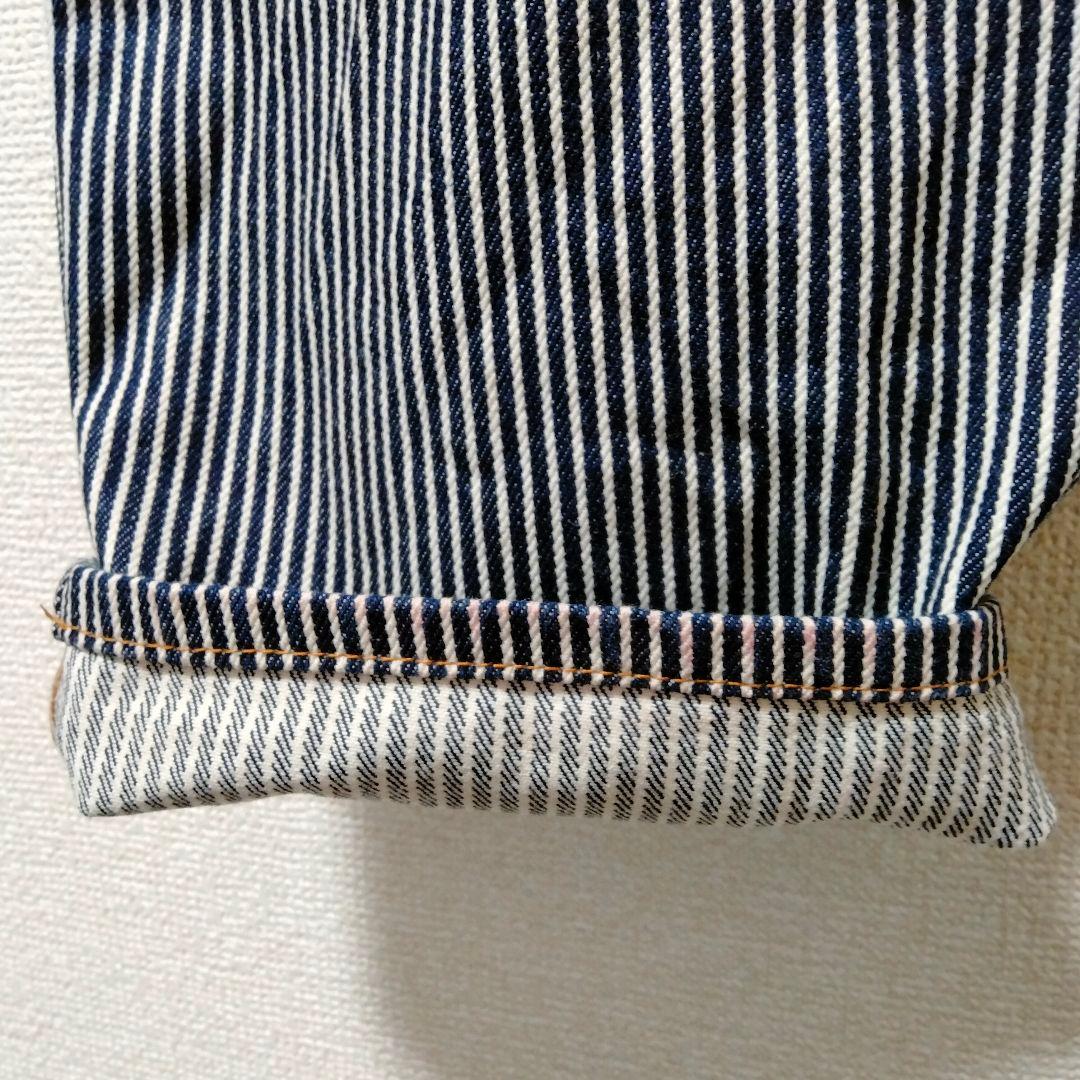 スヌーピー 児島ジーンズ 岡山デニム ヒッコリー デニムパンツ クロップド L