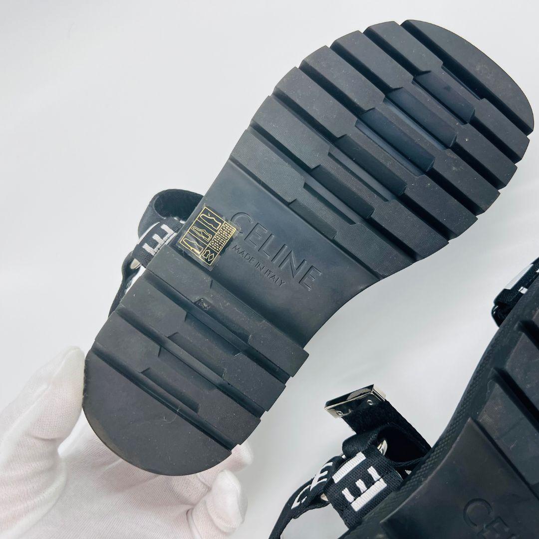 セリーヌ レオストラッピー　ベロクロ　24cm相当 サンダル ブラック