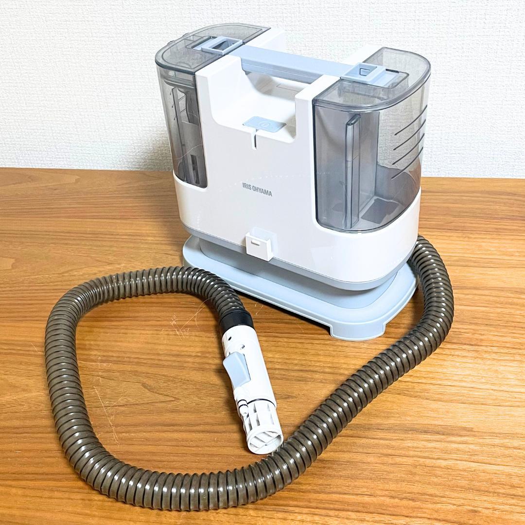 【美品】アイリスオーヤマ❤リンサークリーナー 自動散水温水洗浄RNS-P10-W