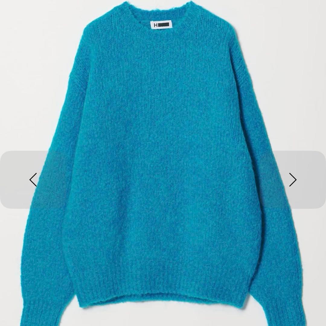 ＜H＞クラウディ アルパカ クルーネックニット