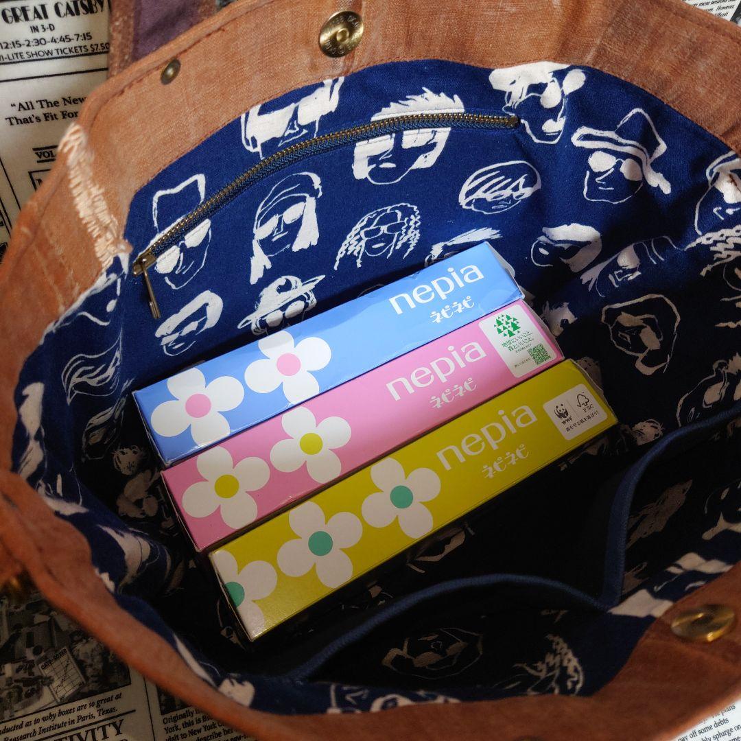 ☬酒袋リメイク☬BIGトートバッグ/カットオフパッチワーク/柿渋染め/古布/襤褸