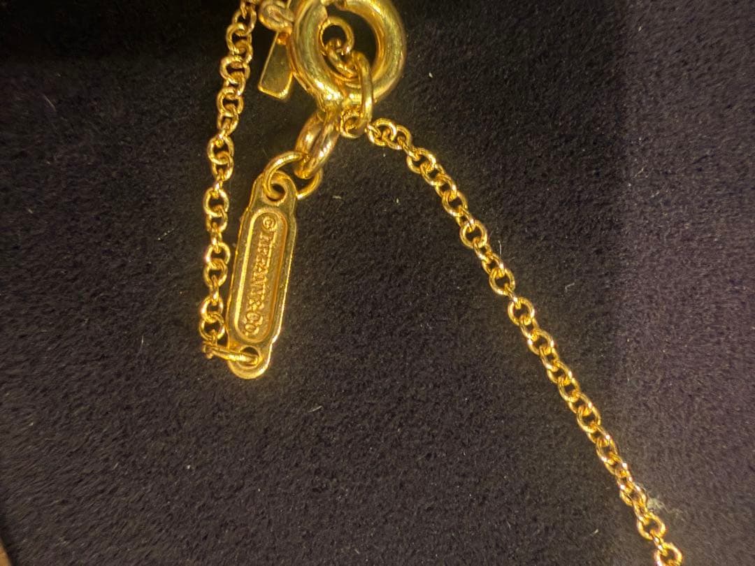 ティファニー　スマイルラージ　ピンクゴールドネックレス