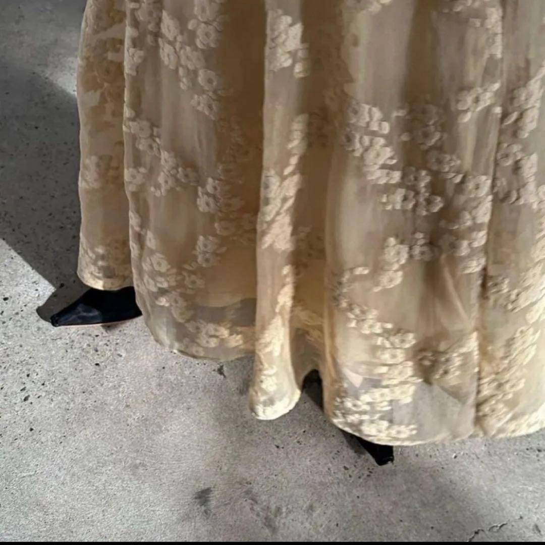 CLANE バージュフラワージャガードワンピース オケージョンドレス　クラネ