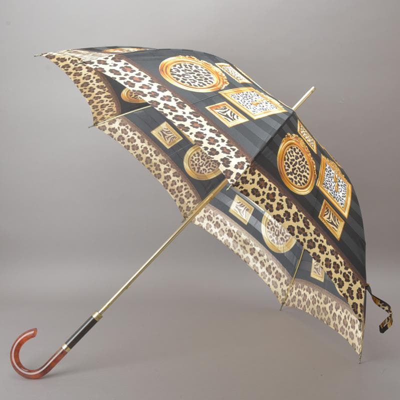 クリスチャン・ディオール◇長傘 パンサー 額縁 ゴールド ブラック 全長92cm