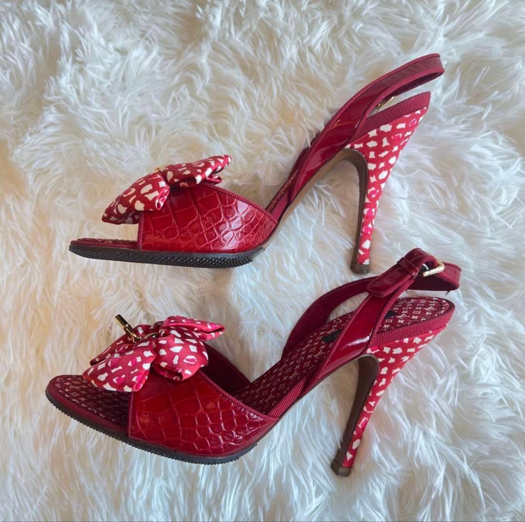 ルイヴィトン サンダル　38 新品未使用　レッド　赤　半額以下