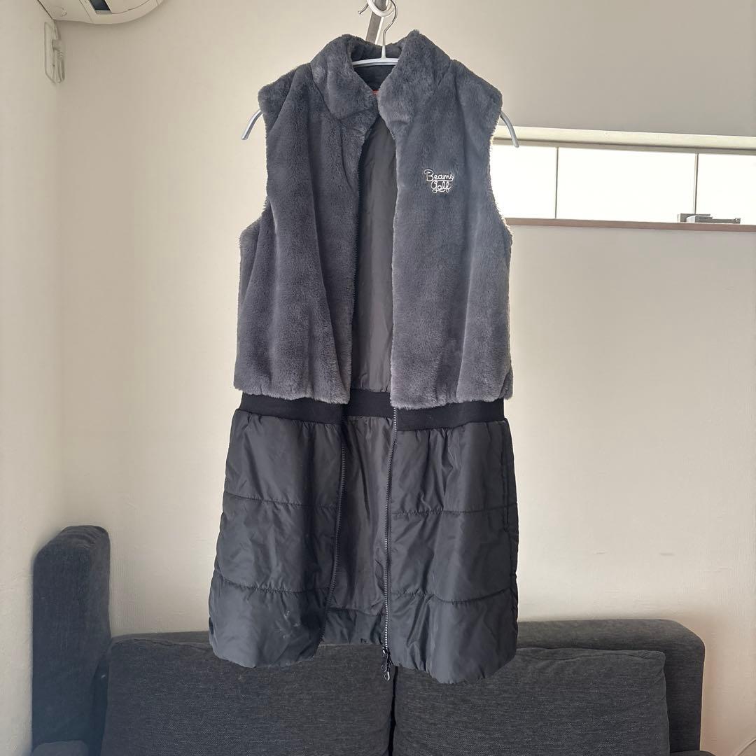 BEAMS GOLF ファー付きダウンワンピース M