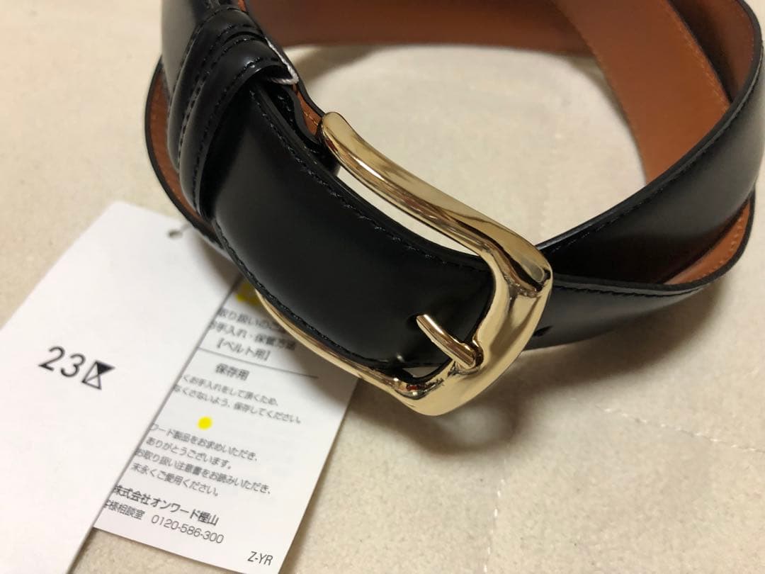 655新品23区ガラスフェザー ベルト38￥11990日本製