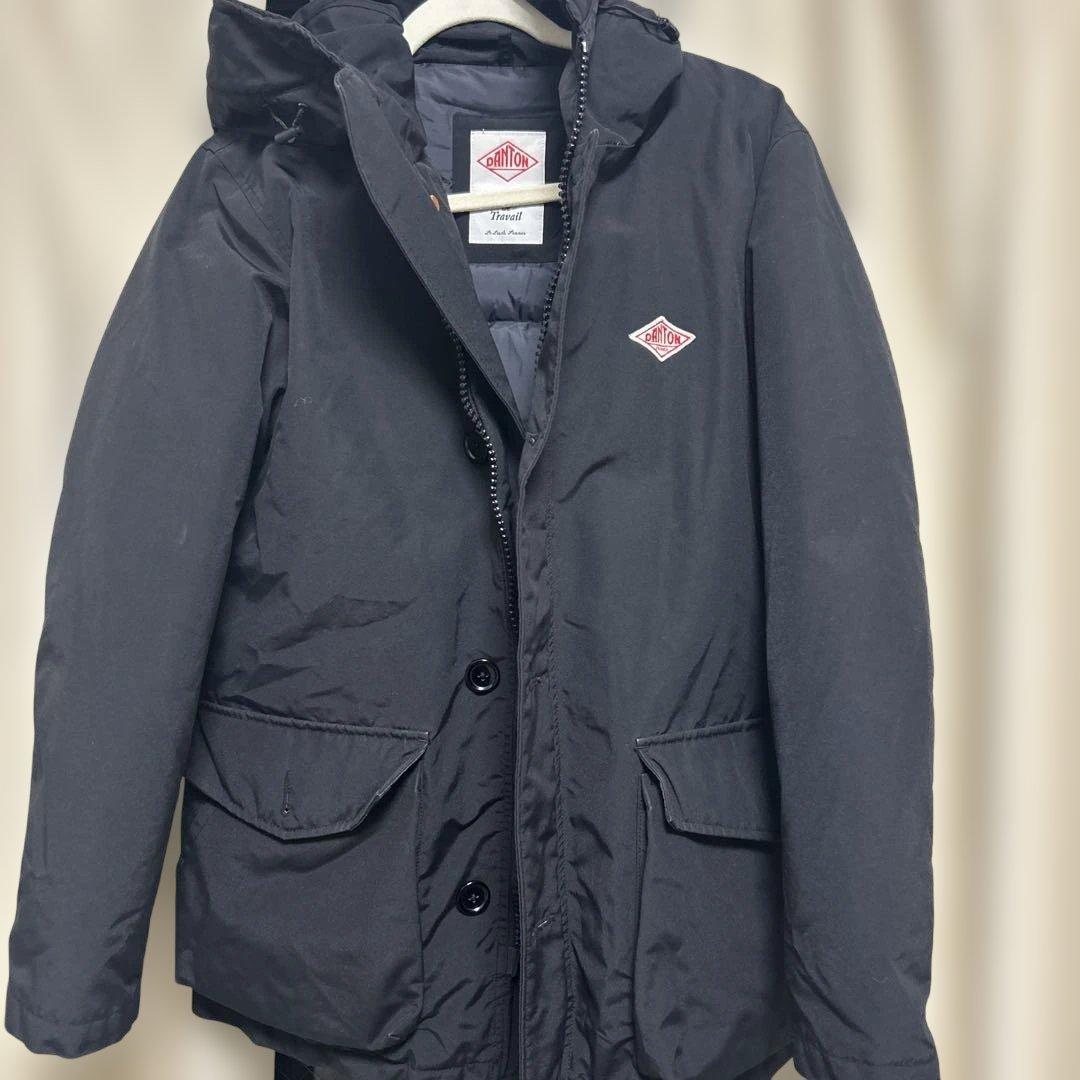 DANTON ブラック ダウンジャケット フード付き　サイズ40