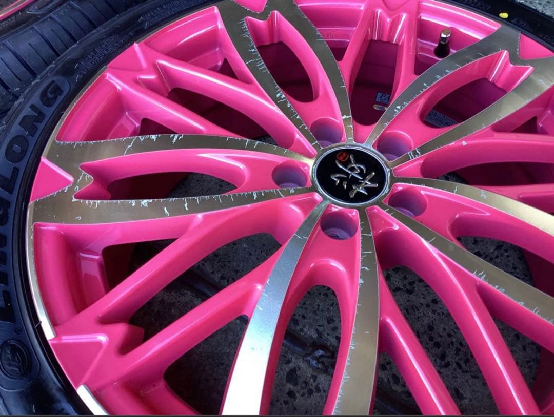 劉。他の方の購入禁止。和道桜18インチ ピンク ホイールセット