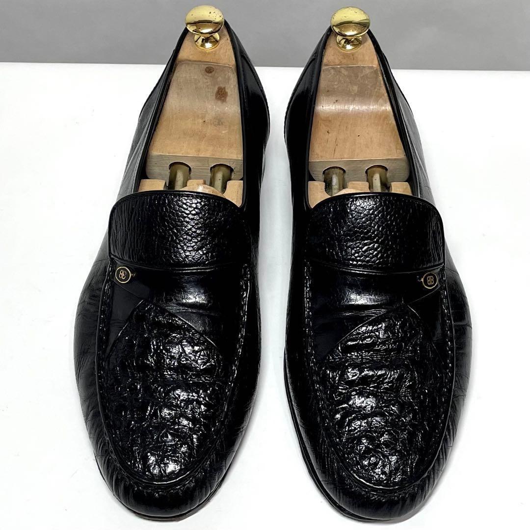 【最高級✨️】BALENCIAGA オーストリッチコンビローファー ブラック 革靴