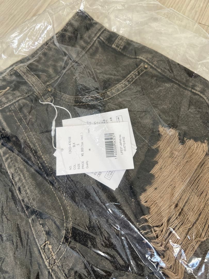 【新品未使用】ACLENTダメージデニムショートパンツ