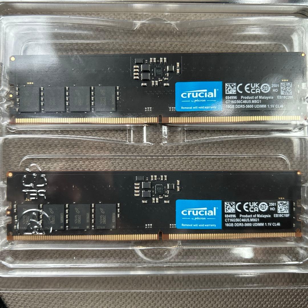 メモリ crucial CT16G56C46U5.M8G1 16GB×2