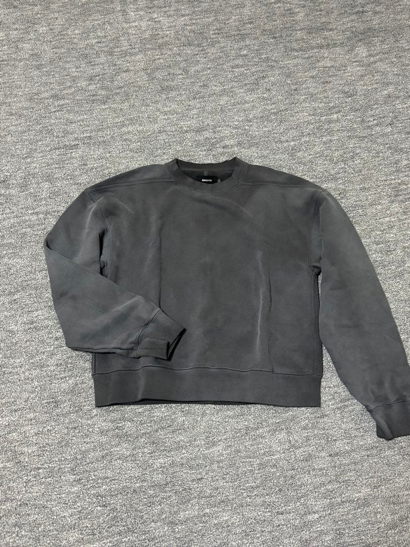 BREATH グレー クルーネックスウェット ヴィンテージ加工 BAD HOP