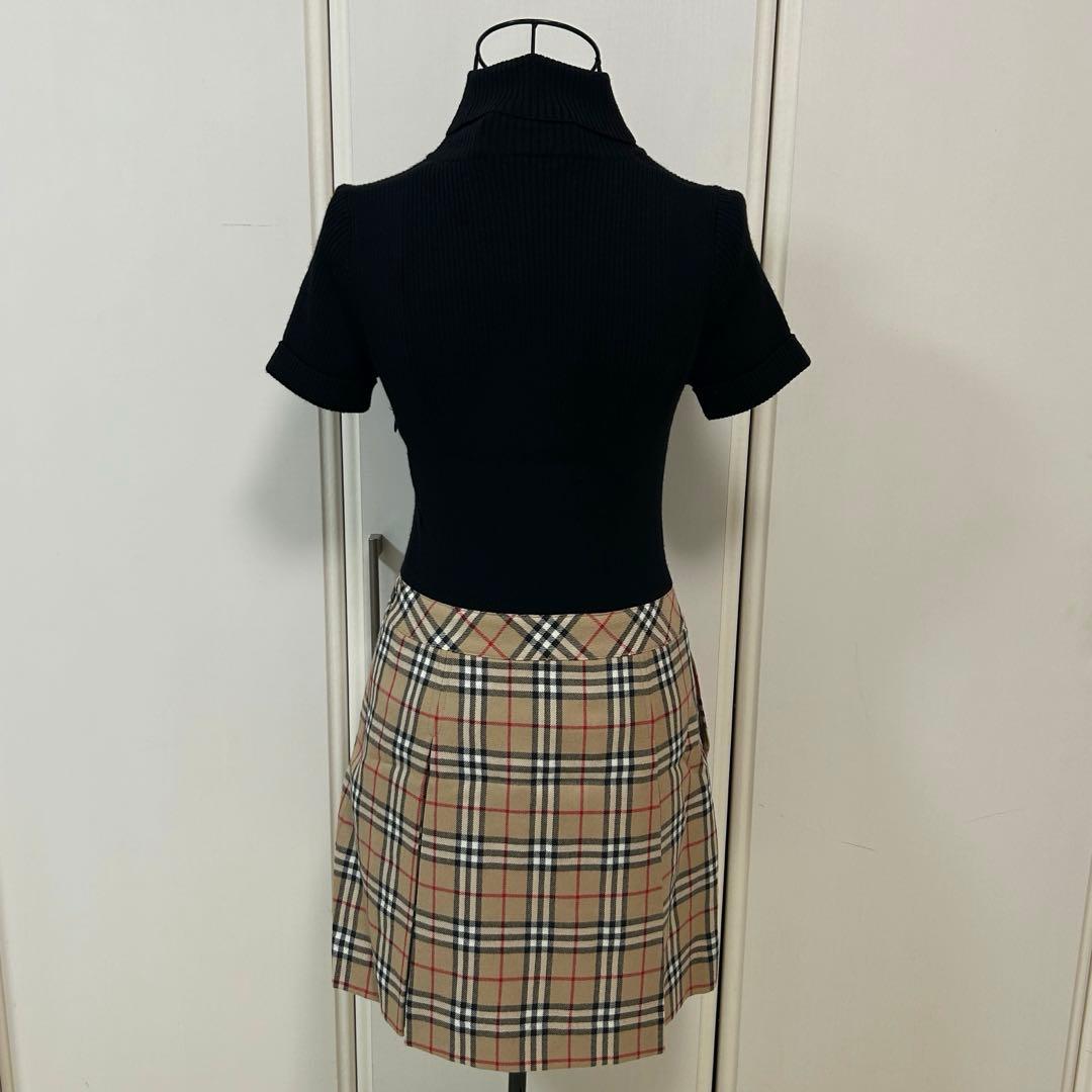 美品✨バーバリーロンドン ノバチェック ドッキングワンピース ブラック S