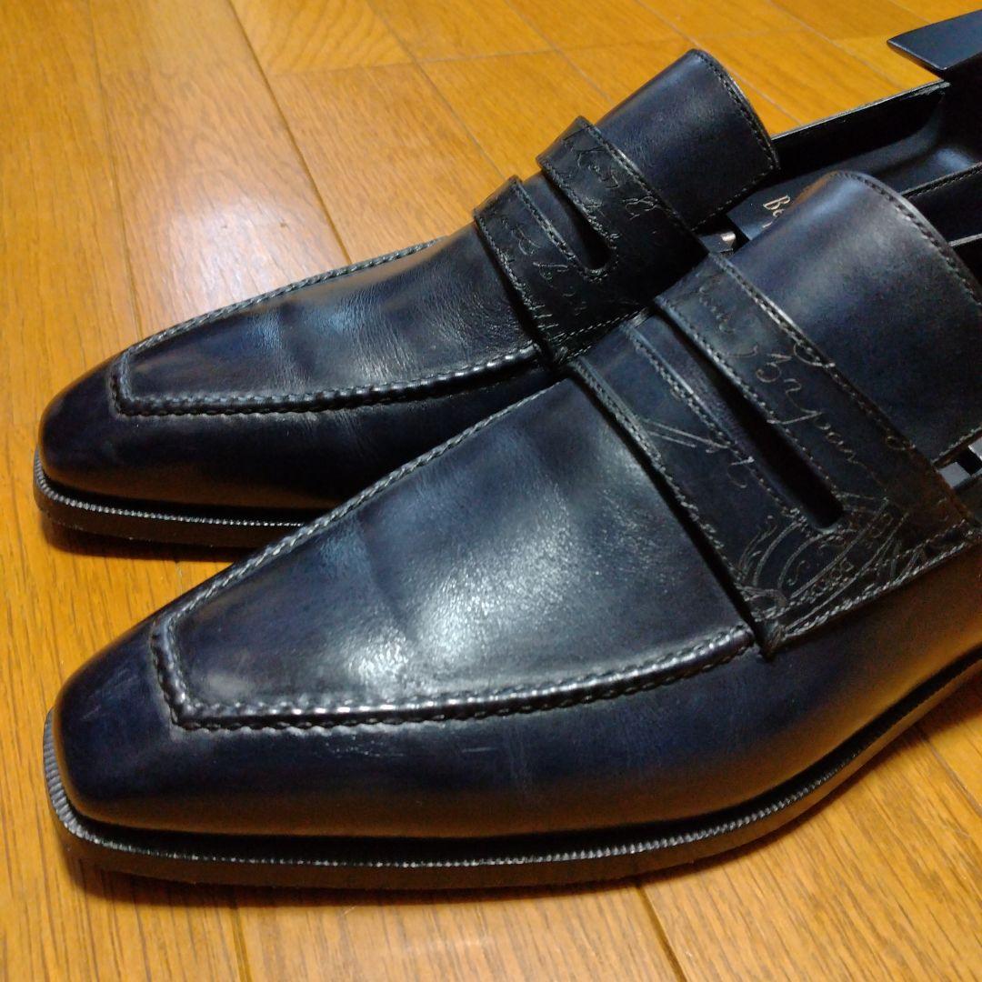 ベルルッティ　ダークブルー革靴　サイズ8