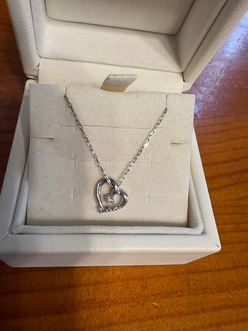 4°C k10 ダイヤモンドネックレス ハート