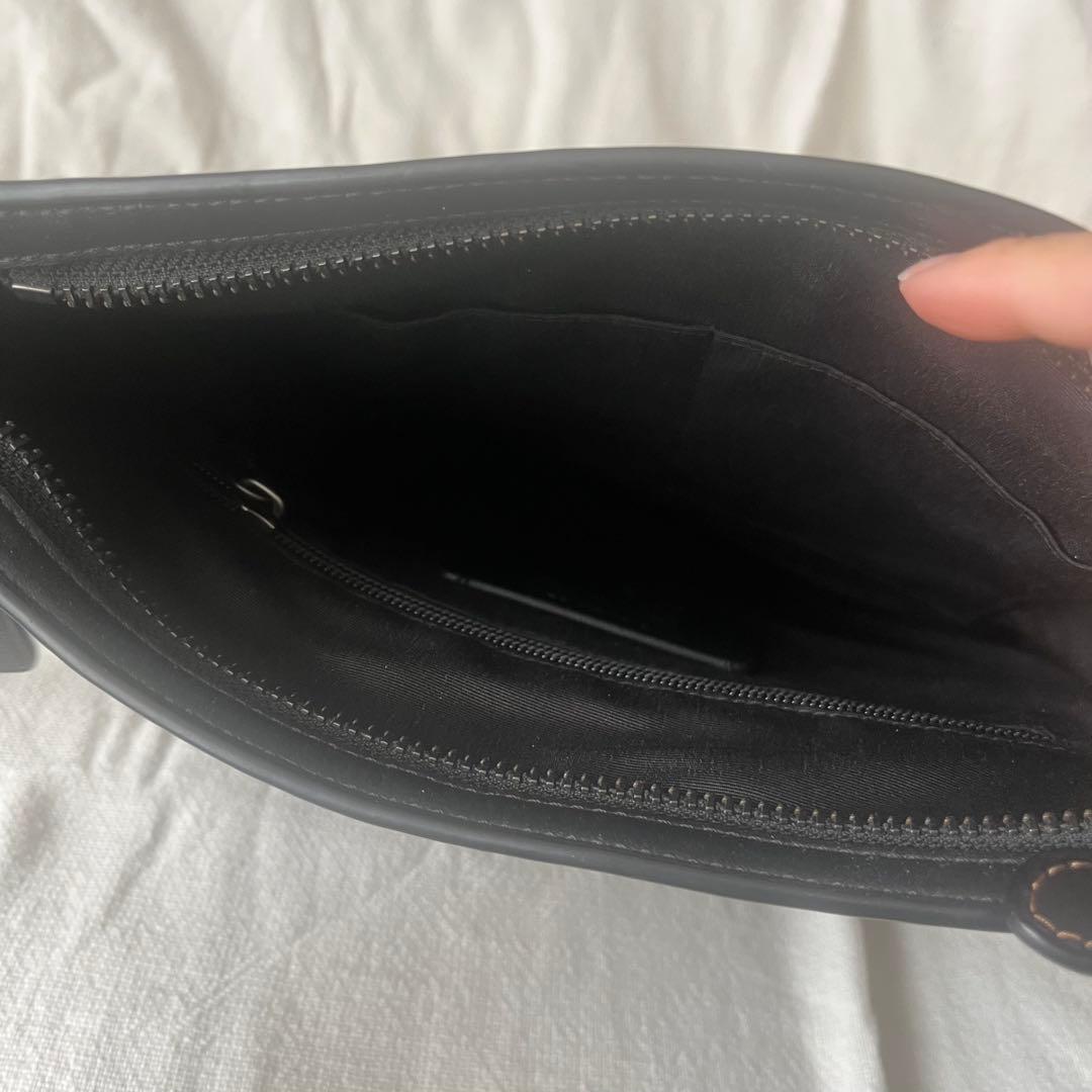 美品　COACH レザー　ブラックショルダーバッグ