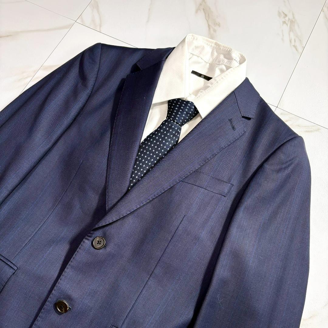 【美品】ポールスミス 裏地地図柄 スーツ 背抜き ストライプ チェルッティ