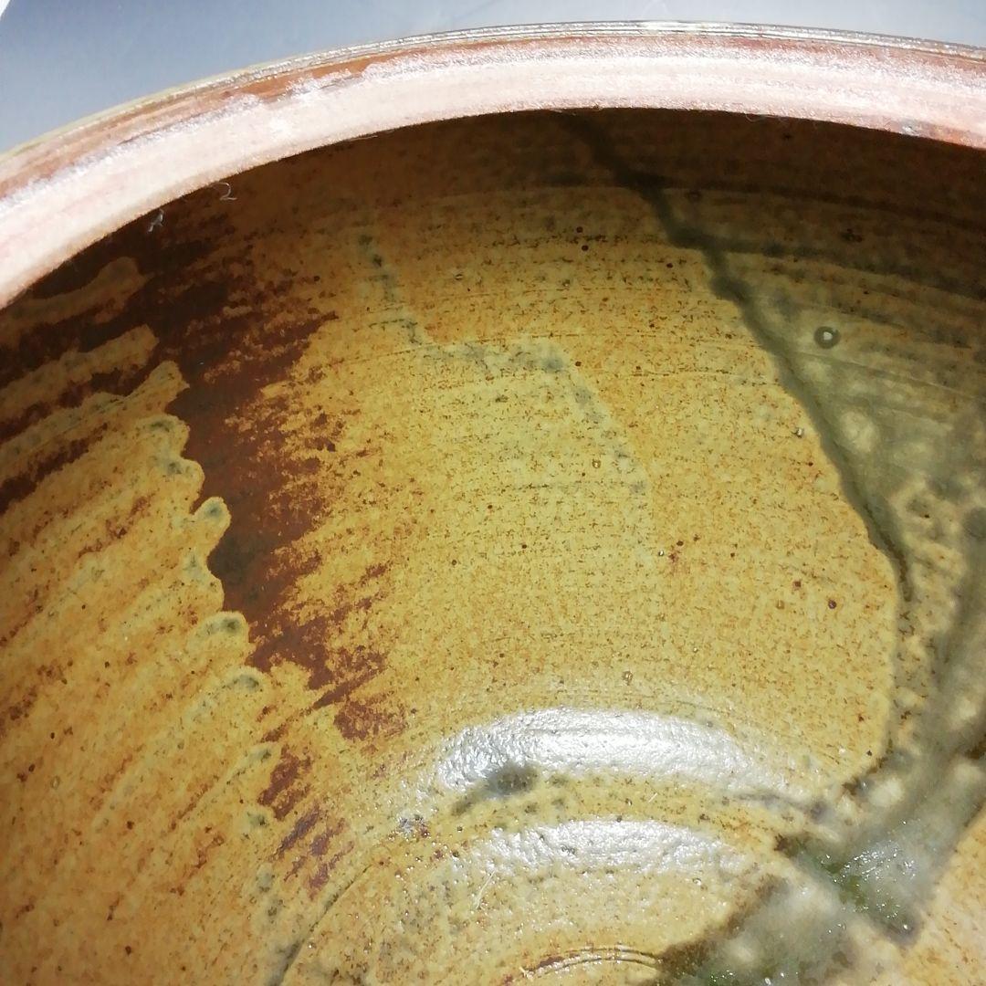 Ｓ６８０　水指　『高麗柿天目陽刻阿古陀形』『李殷九』　共箱　茶道具