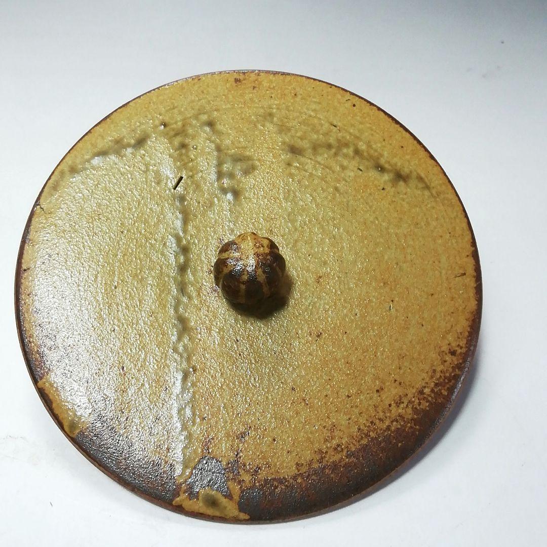 Ｓ６８０　水指　『高麗柿天目陽刻阿古陀形』『李殷九』　共箱　茶道具