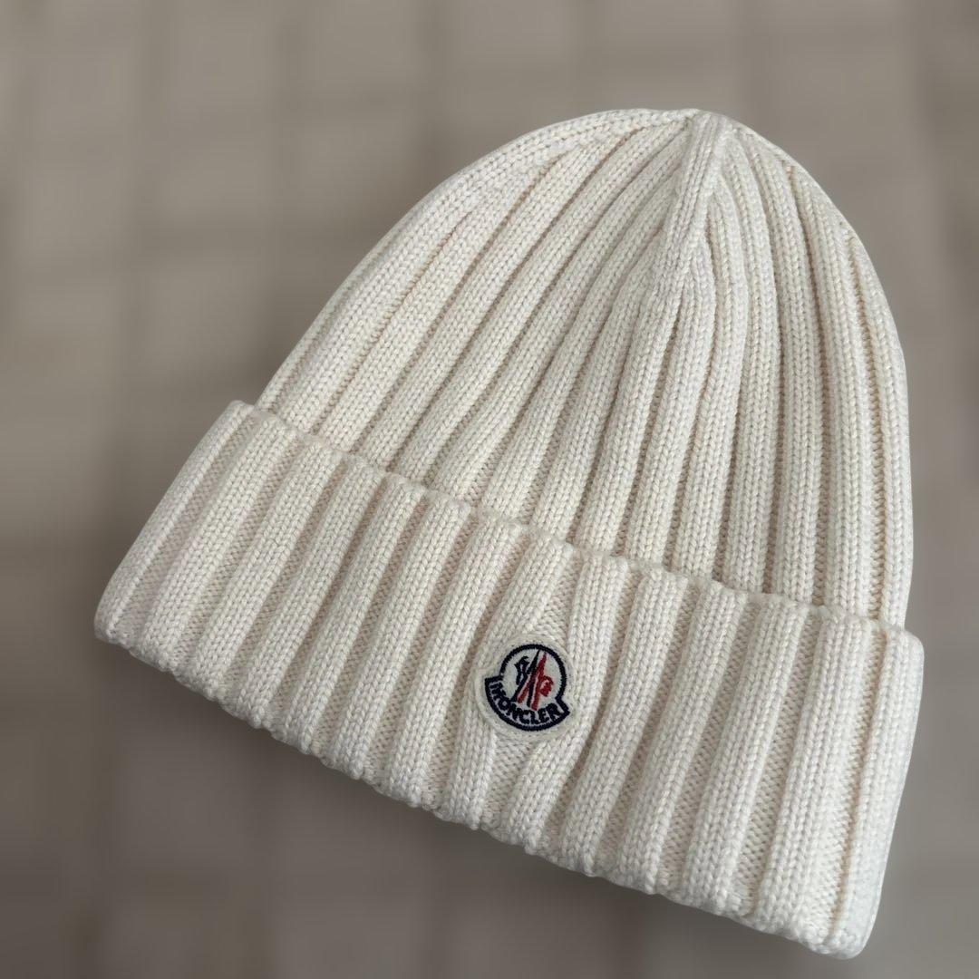 MONCLER アイボリー ニット帽