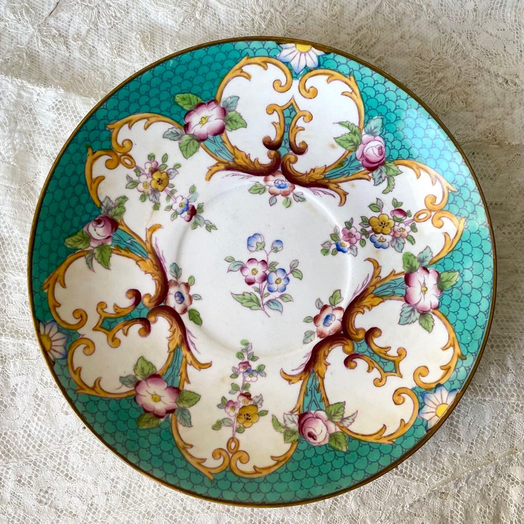 【レア】サルグミンヌミントン　ショコラカップ　緑　C&S フランスアンティーク