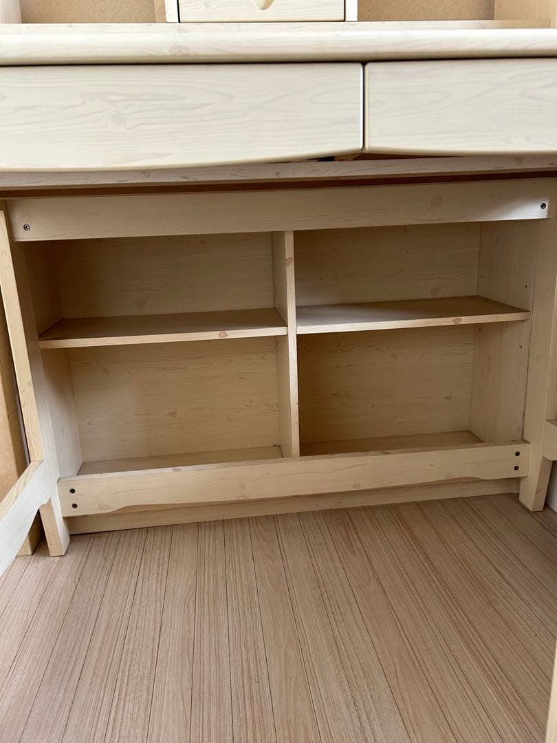 値段交渉可　直接引取限定　木製　学習机　デスク チェスト　チェア　椅子　ホワイト