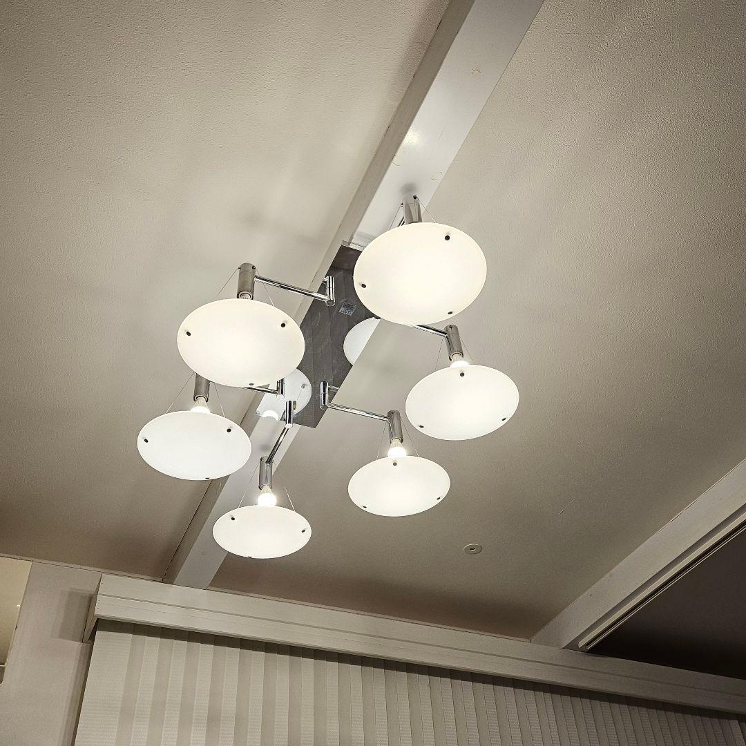 【美品】モダンシャンデリア 6灯 ホワイト