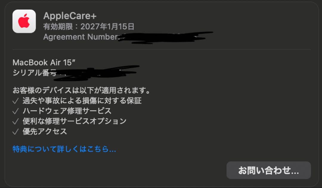 Apple MacBook Air 15インチ M2 8GB 美品 256GB