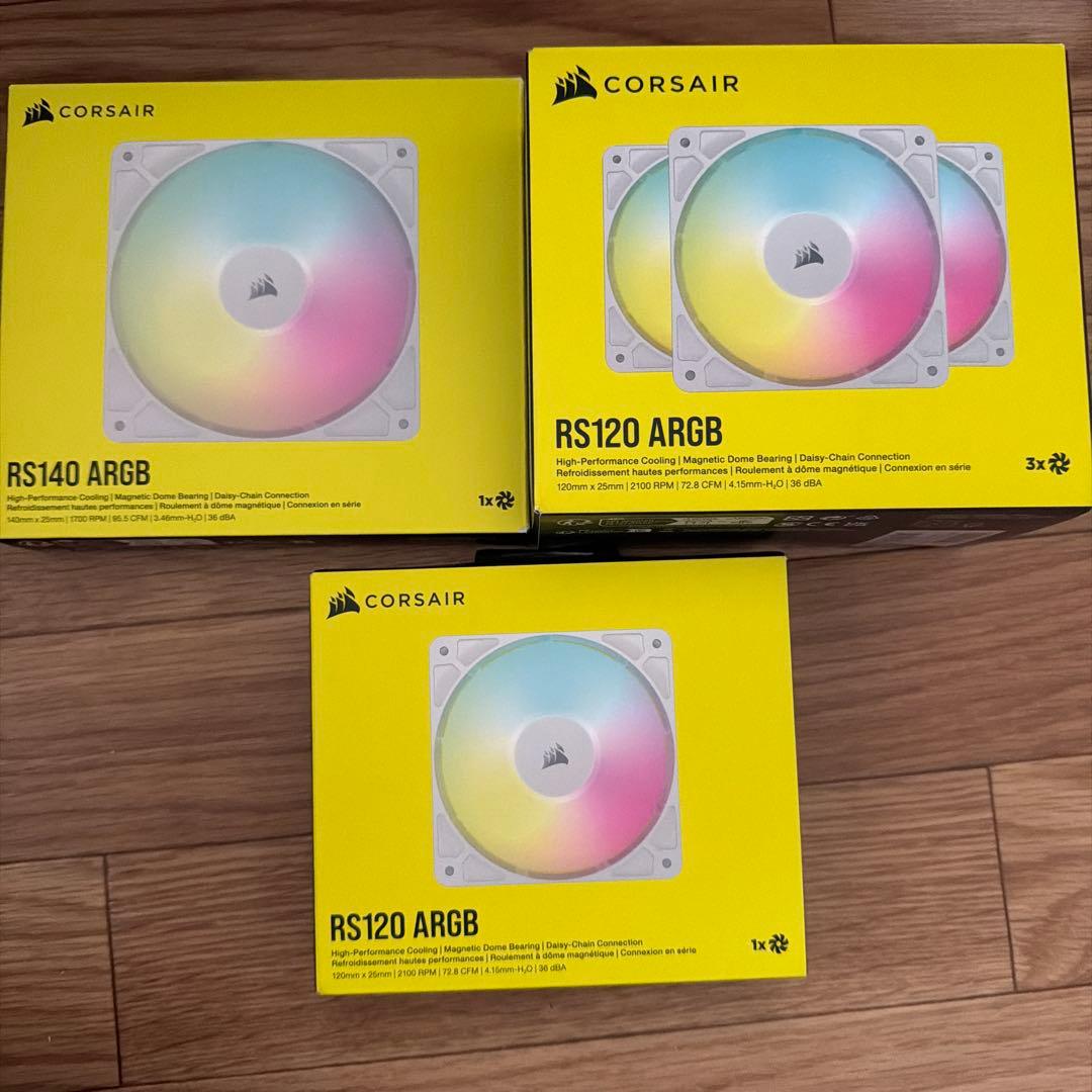 Corsair RS120 7個RS140 1個ARGBファンセット