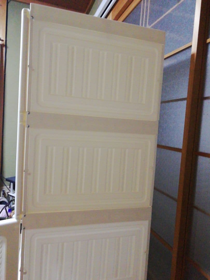 リエンちん　モリリン 折り畳みワードローブ 白扉2列 S109 説明書あり