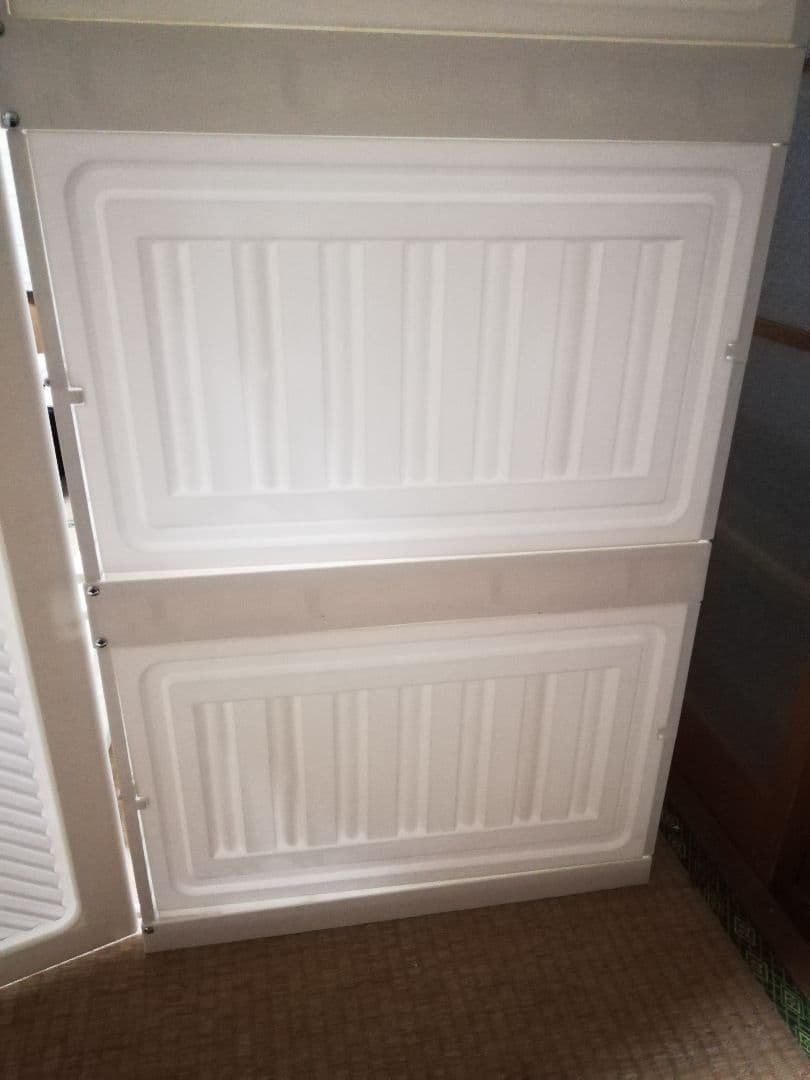 リエンちん　モリリン 折り畳みワードローブ 白扉2列 S109 説明書あり