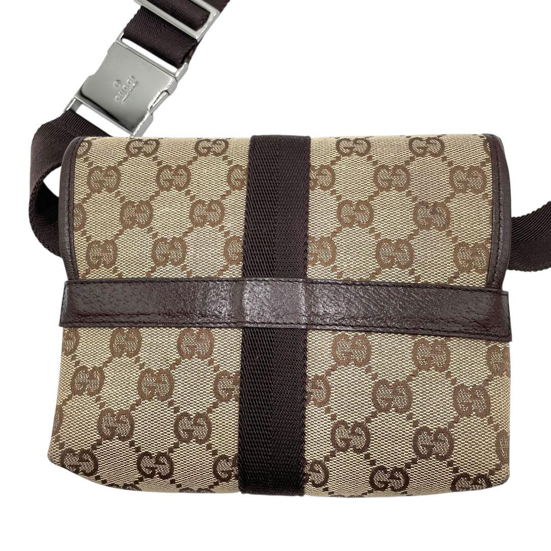 美品✨GUCCI グッチ GGキャンバス ウエストポーチボディバッグ