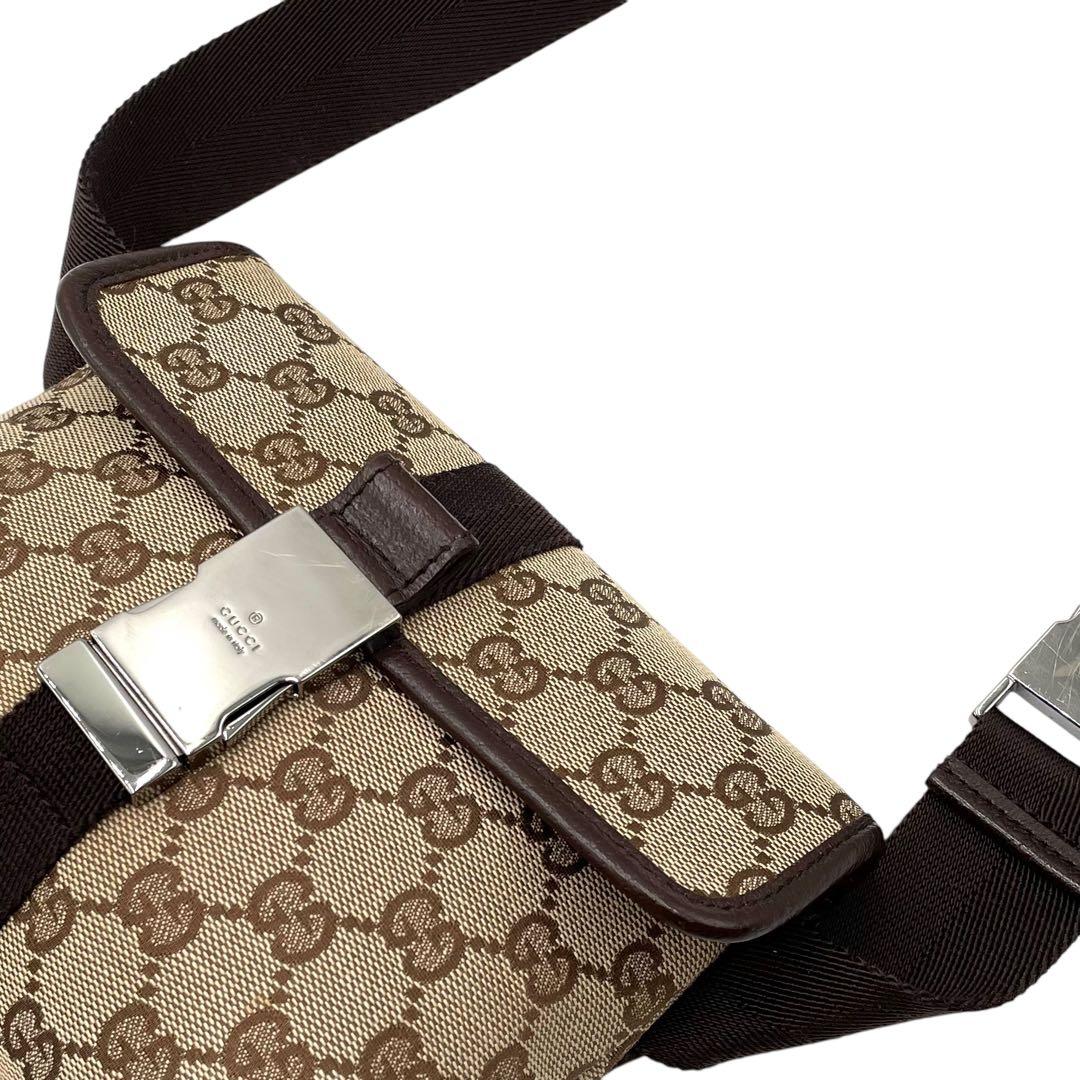美品✨GUCCI グッチ GGキャンバス ウエストポーチボディバッグ