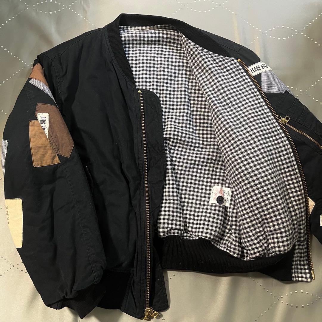 古着ピンクハウス ブラック パッチワークジャケット ブルゾン 90sヴィンテージ