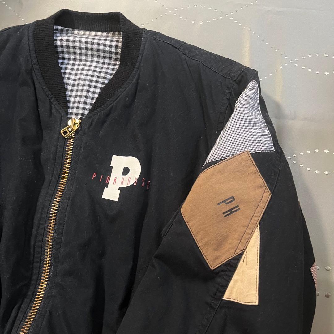 古着ピンクハウス ブラック パッチワークジャケット ブルゾン 90sヴィンテージ