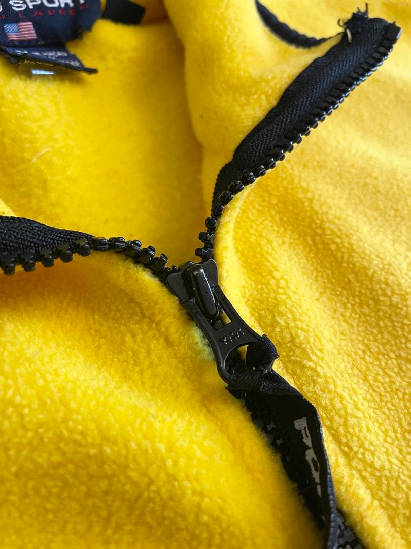 90s POLO SPORT ポロスポーツ フリースベスト イエロー XL