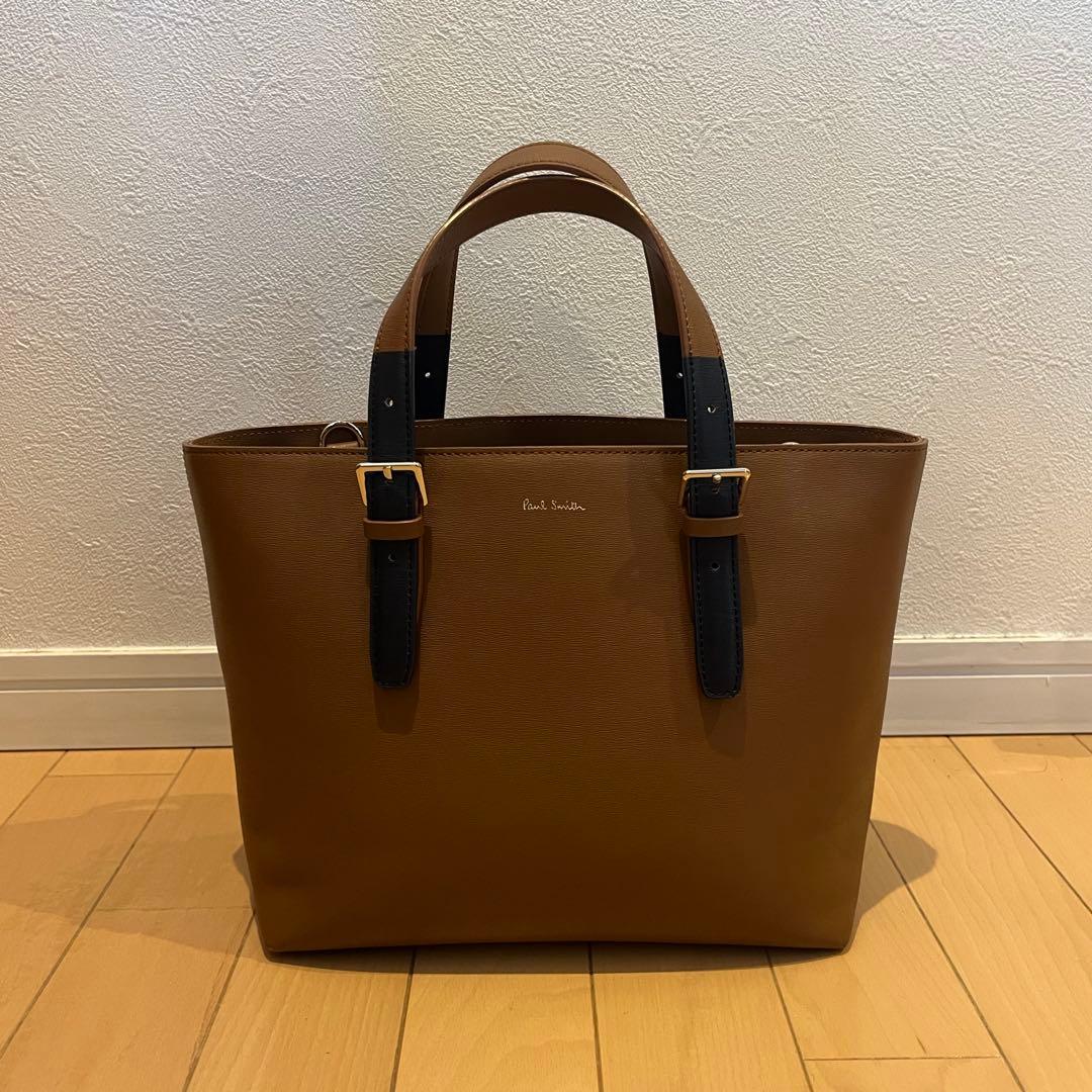 Paul Smith ポールスミス ハンドバッグ ブラウン レザー