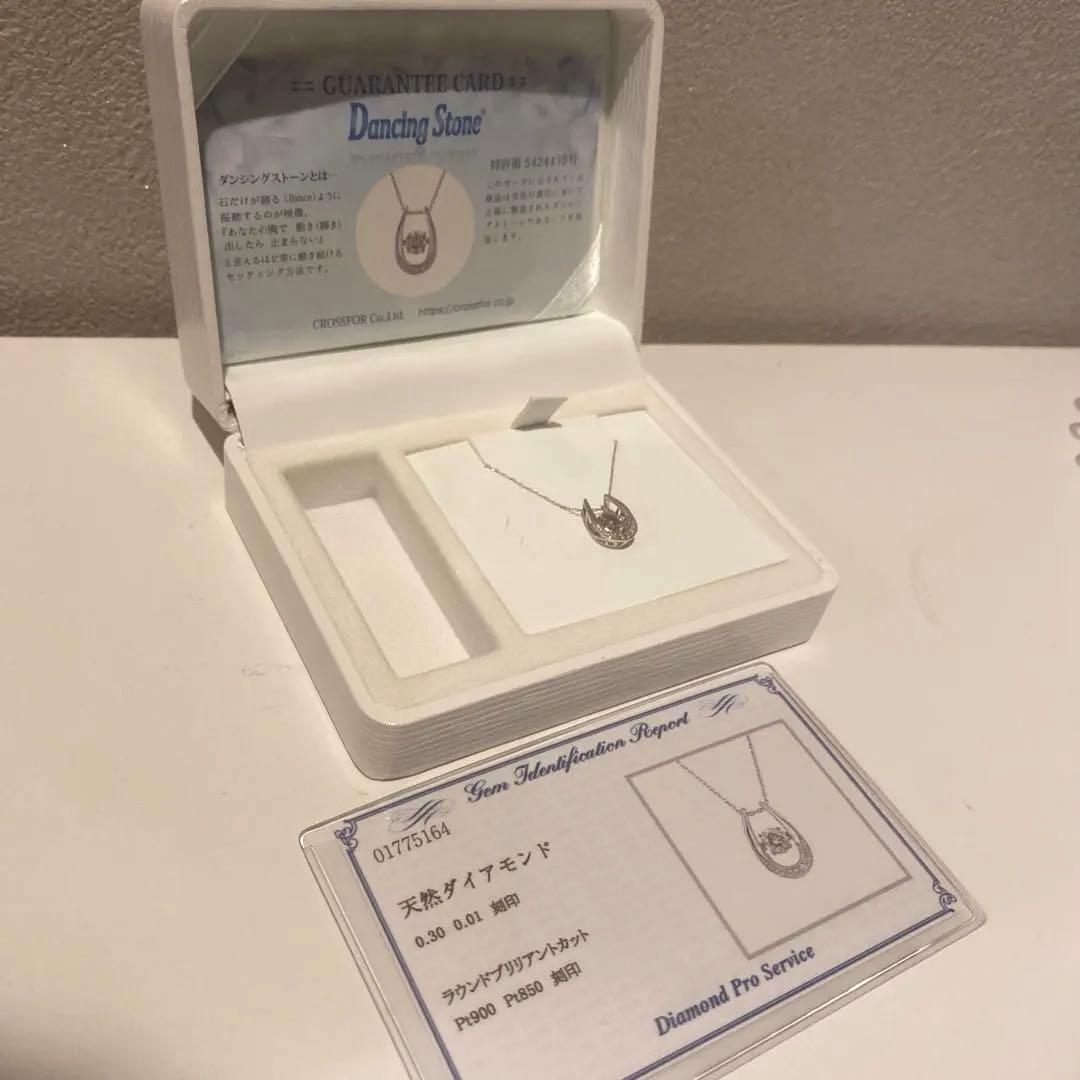 日本発★ Crossfor ダイヤモンドネックレス0.3ct ダンシングストーン