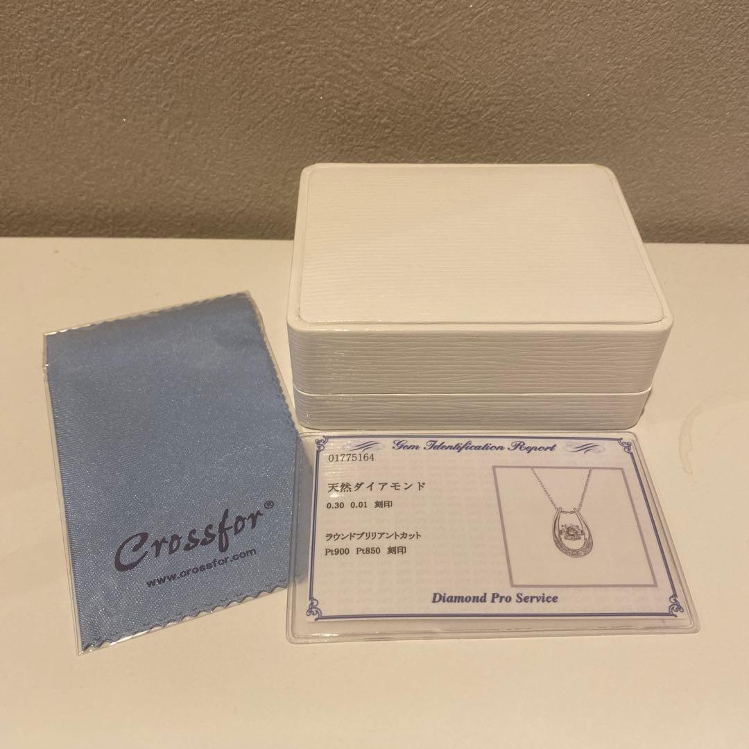 日本発★ Crossfor ダイヤモンドネックレス0.3ct ダンシングストーン