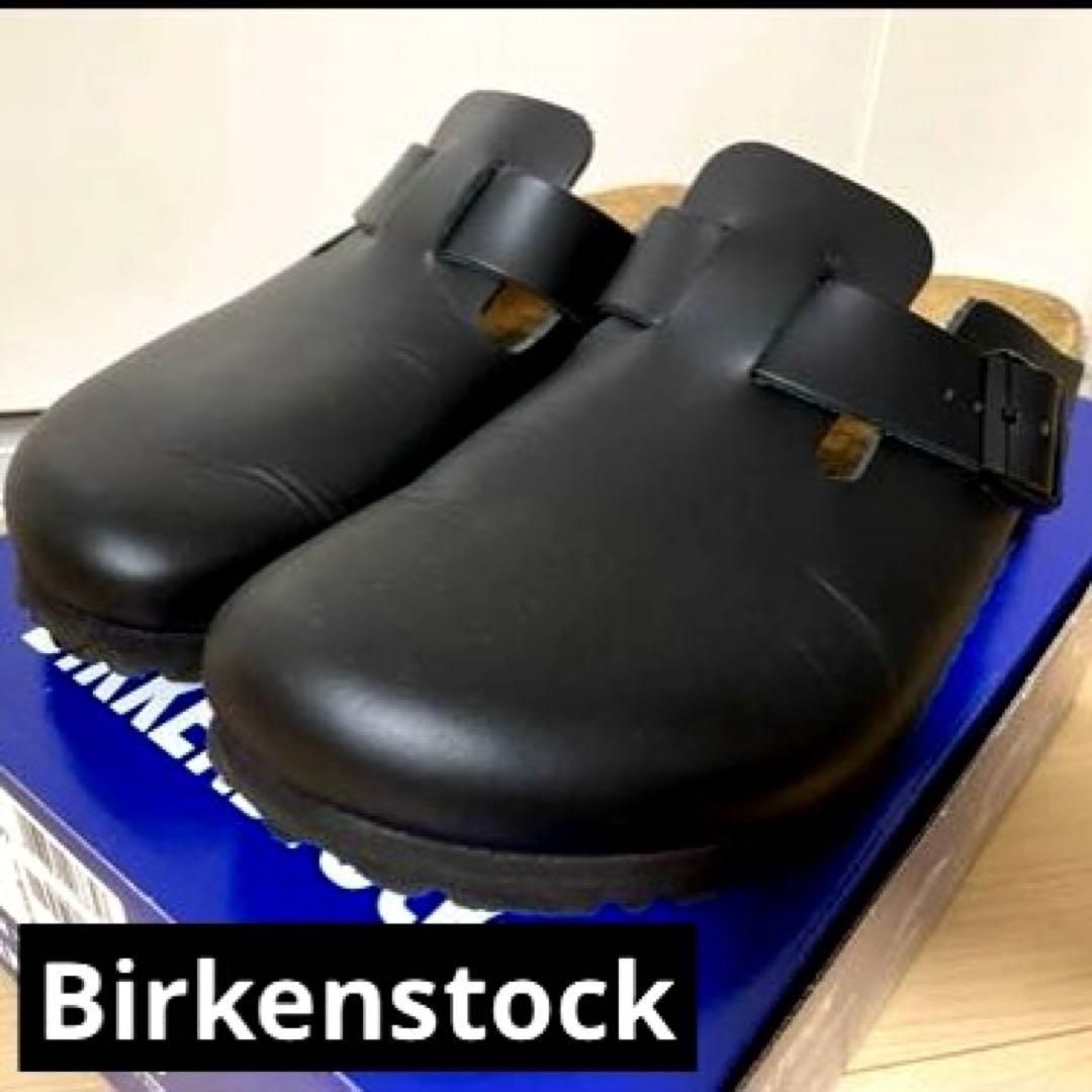 Birkenstock ボストン ナチュラルレザー ナロー 41 ブラック