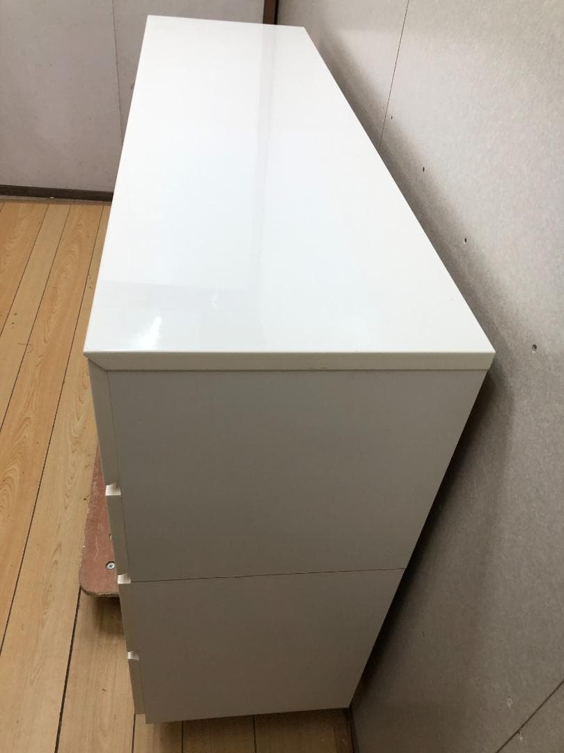 ニトリ ローチェスト クエス　ホワイトウォッシュ 140cm幅　250428-4