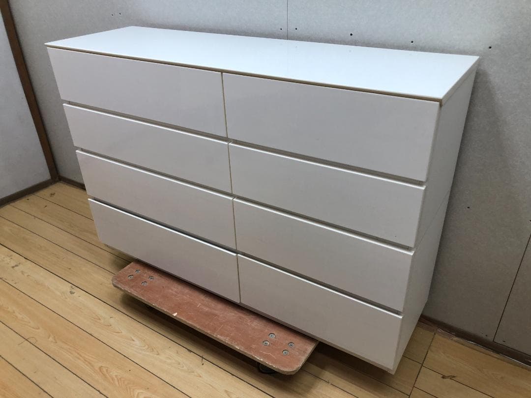 ニトリ ローチェスト クエス　ホワイトウォッシュ 140cm幅　250428-4