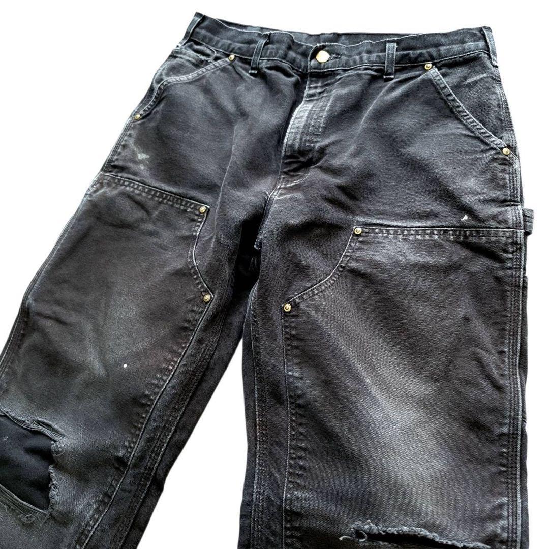 スーパーフェード　カーハート　ダブルニー　ペインターパンツ　USA製　ブラック