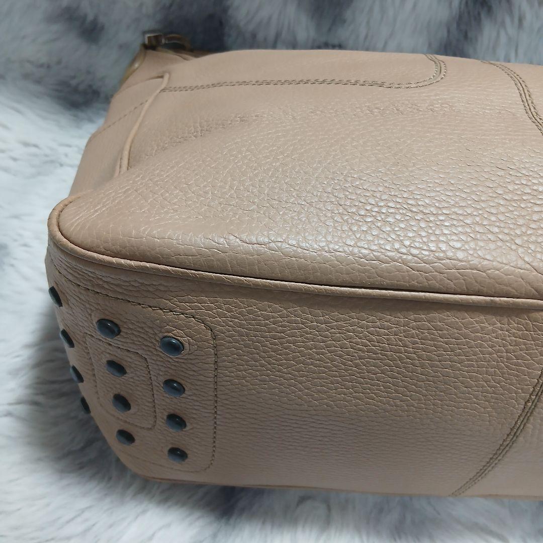 【美品】TOD'Sトッズハンドバックワンショルダーピンクレザー