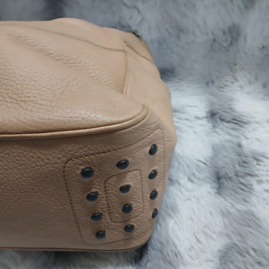 【美品】TOD'Sトッズハンドバックワンショルダーピンクレザー