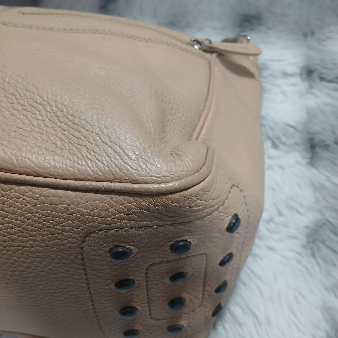 【美品】TOD'Sトッズハンドバックワンショルダーピンクレザー