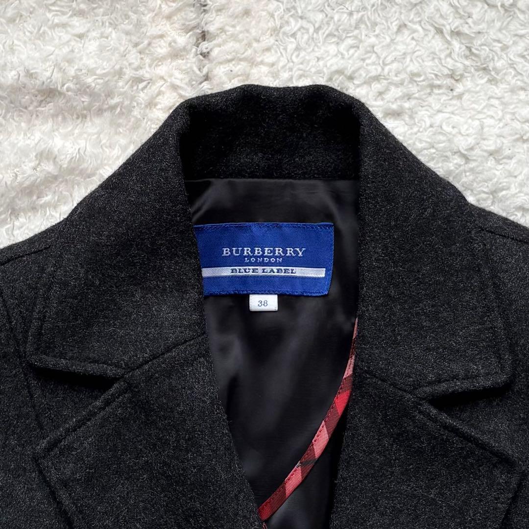 バーバリー テーラードジャケット 38 バーバリーチェック 金属ボタン ウール
